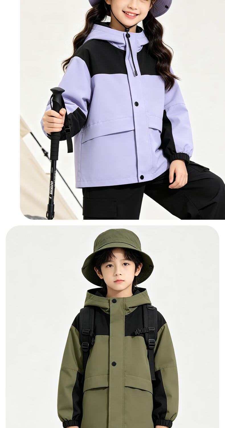 Jeanswest Kids 3-in-1 Children's Outdoor Jacket Autumn Winter 2026 New Boys Fleece Lined Warm Girls Coat 8