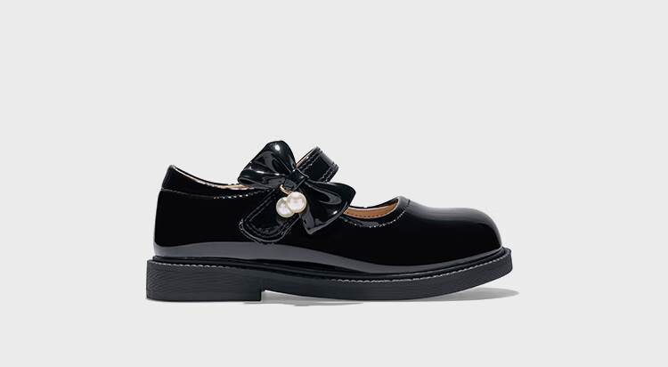 RED DRAGONFLY Children's Autumn Shoes, Girls' Flats, Soft-Soled Princess Shoes for Girls, Small Leather Shoes Q51BPPY455 Black Size 34 6