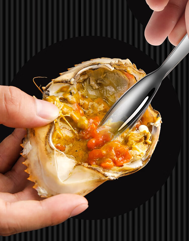 吃螃蟹专用工具304 蟹八件304剥吃螃蟹神器蟹钳夹三件套拆蟹夹钳工具