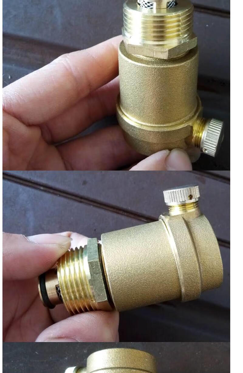 锅炉自动排气阀透明dn20针式隔离立式暖气铜 铝排气阀管放气阀6分 铝