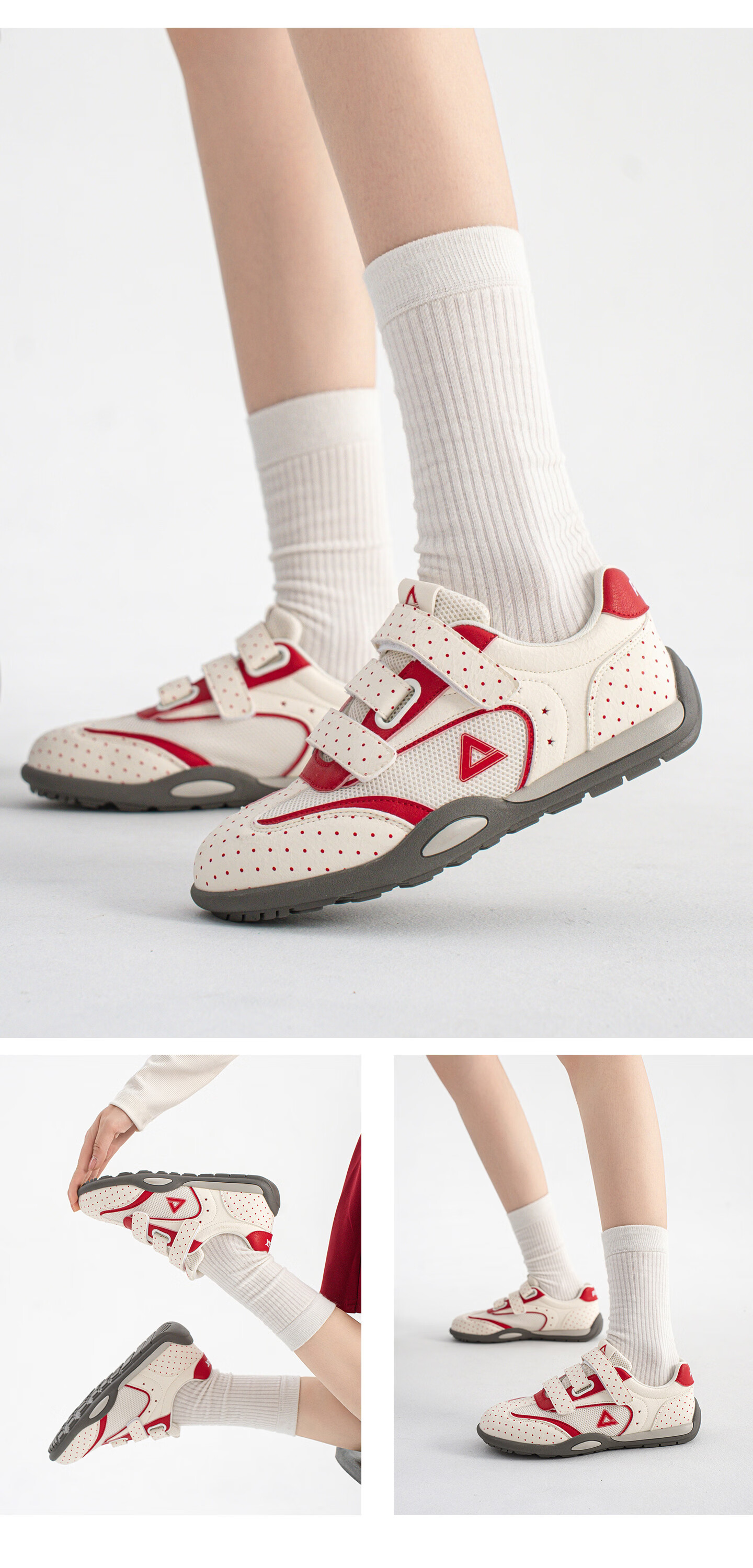 PEAK Kids Breathable Mesh Training Shoes 2026 Summer New Magic Tape Girls Casual Outdoor Sports Shoes 9