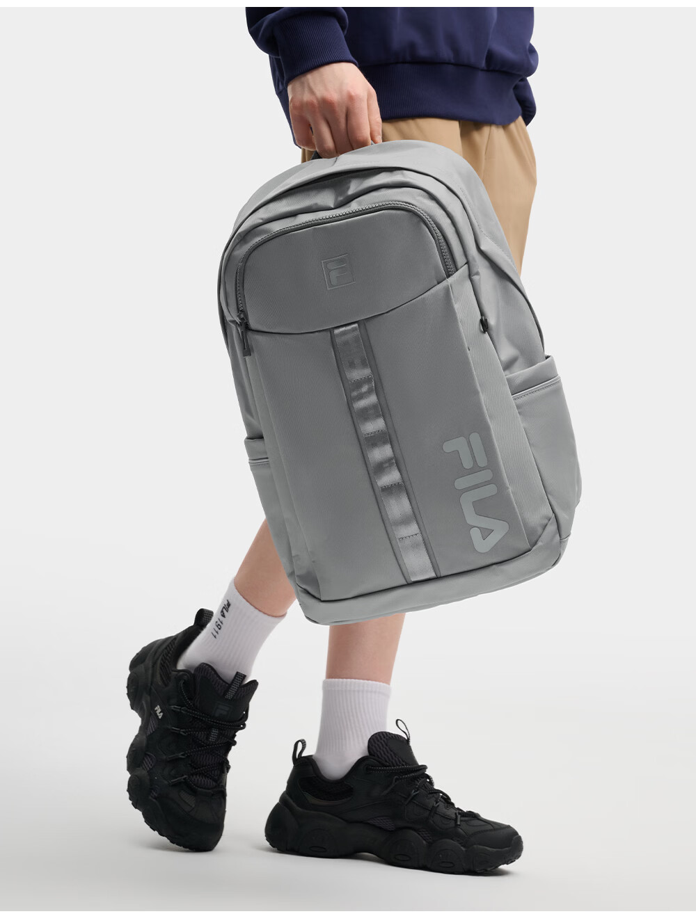 FILA Official Men's New Casual Commuter Backpack Large Capacity Laptop Bag School Bag 22