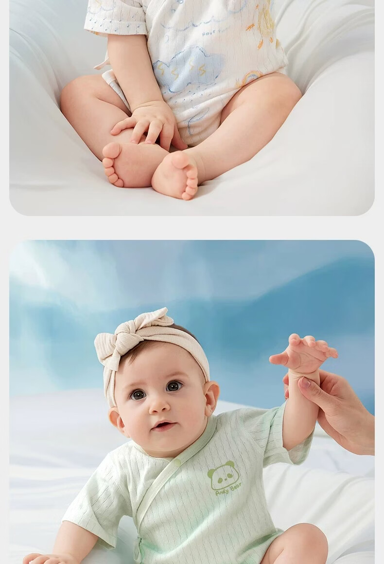 Aibedila Baby Romper Spring Summer Short Sleeve Newborn Cotton Mesh Back Bodysuit 15