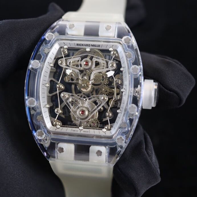 新款eur理查德雪琉璃通体蓝宝石表壳真陀飞轮镂空设计腕表 新款eur