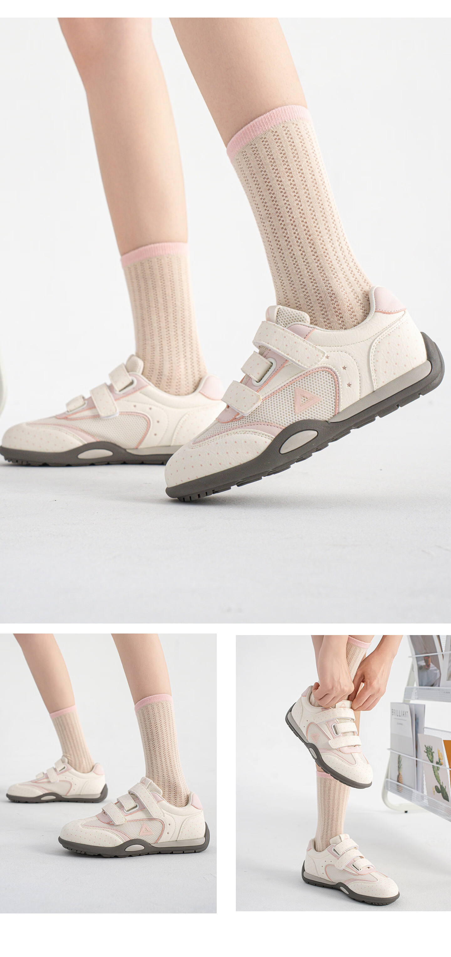 PEAK Kids Breathable Mesh Training Shoes 2026 Summer New Magic Tape Girls Casual Outdoor Sports Shoes 10
