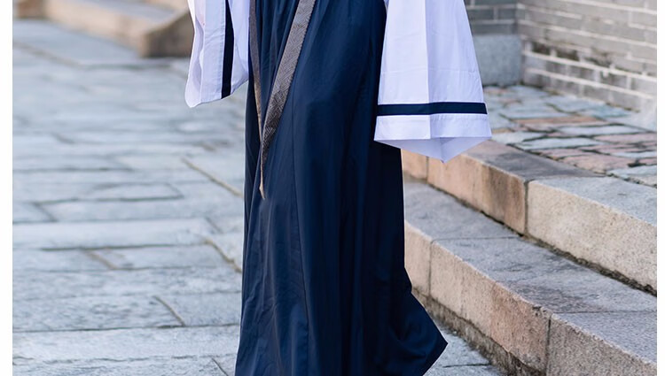 汉服男交领长袖民族风新款改良公子上衣日常古装绣花春夏毕业学生班服