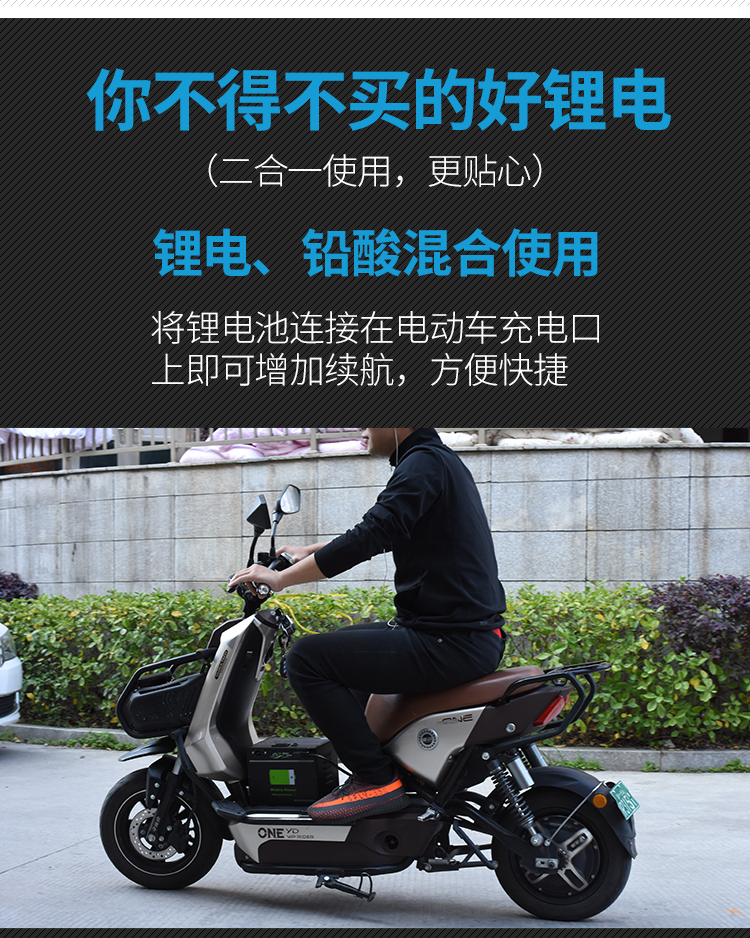 外卖两轮电动电瓶车锂电池48v60v72v充电宝便携式移动电源续行宝 48v