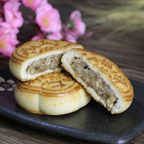 东北吉林市特产小吃福源馆老式糕点月饼京式五仁月饼8块五仁