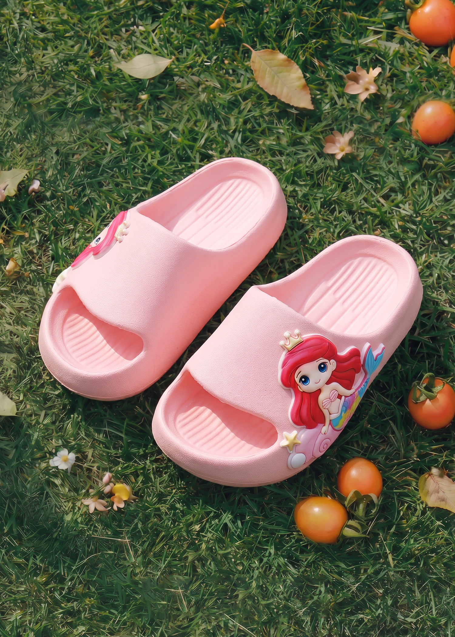 TUDOUWU Kids Slippers Girls Indoor Non-Slip Soft Sole Cartoon Mermaid Princess Size 180 11