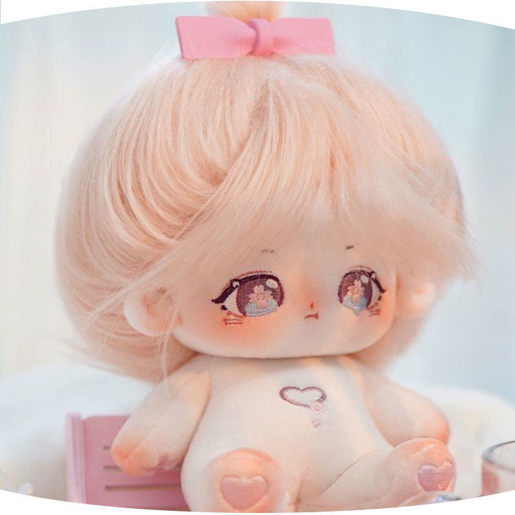 嘤嘤怪棉花娃娃20cm裸娃公仔女孩 超萌少女心换装娃娃送女孩礼品 美式