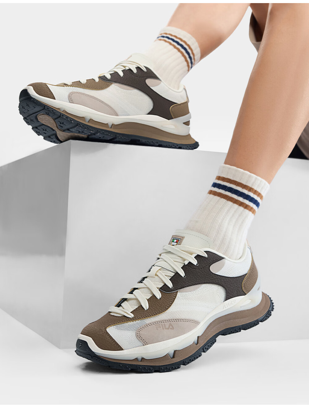 FILA KM3 Stackable Dad Shoes Men's 2026 Autumn New Thick-Soled Casual Sports Shoes 8