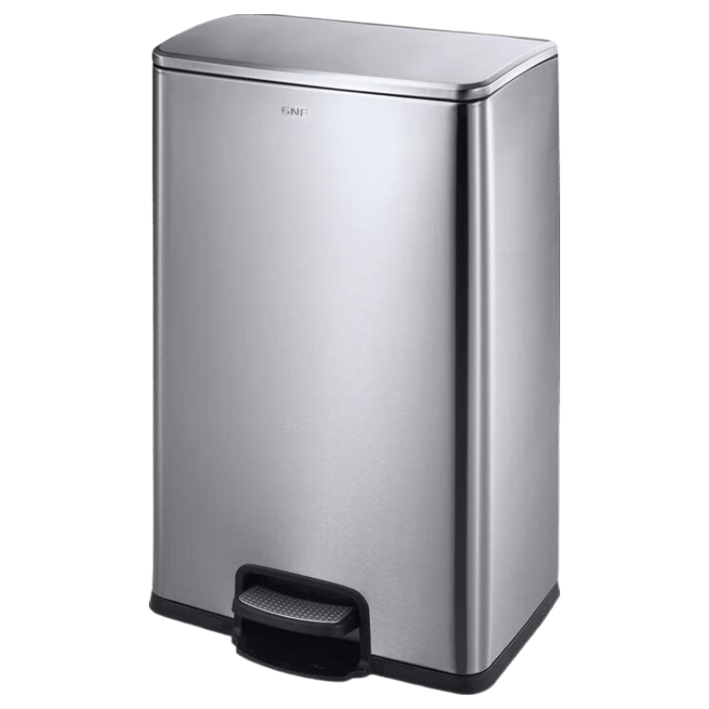 GNF 40L Stainless Steel Pedal Trash Can with Lid Large Commercial Foot Pedal Bin for Hotel Lobby Mall Museum Office Hospital 1
