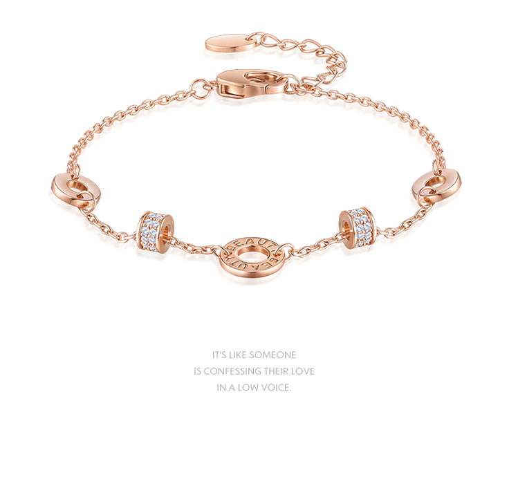 Aji Bean Women's Bracelet Fashion Trendy Simple Versatile Crystal Double Layer Stacking New Chinese Style National Wind Hand Chain 3
