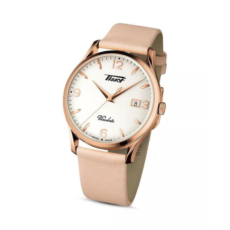 梭(tissot)瑞士手表 visodate 唯思达系列日期显示皮带石英时尚商务