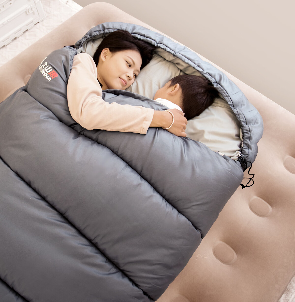 Beishanlang Outdoor Sleeping Bag Adult Winter Warm Extra Wide Envelope Cotton Sleeping Bag Camping Thickened Universal Gray -2.5 7