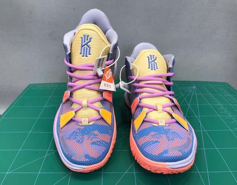 鸳鸯扎染kyrie567合体实战耐磨防滑气垫运动篮球鞋 纯原欧文s2_粉白