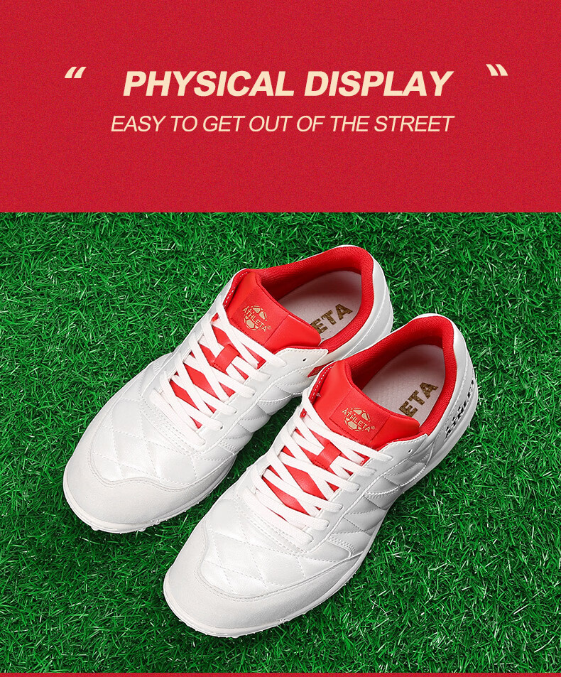 ATHLETA Soccer Shoes Wide Fit TF Turf Stud Mid-Range Cushioning Artificial Grass Training Match Shoes Men 14