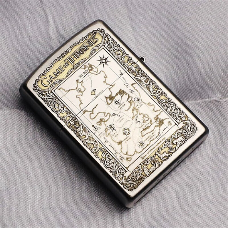 zippo 之宝zippo打火机 镀铬缎纱205雕刻冰与火 唐草貔貅 康斯坦丁 zp