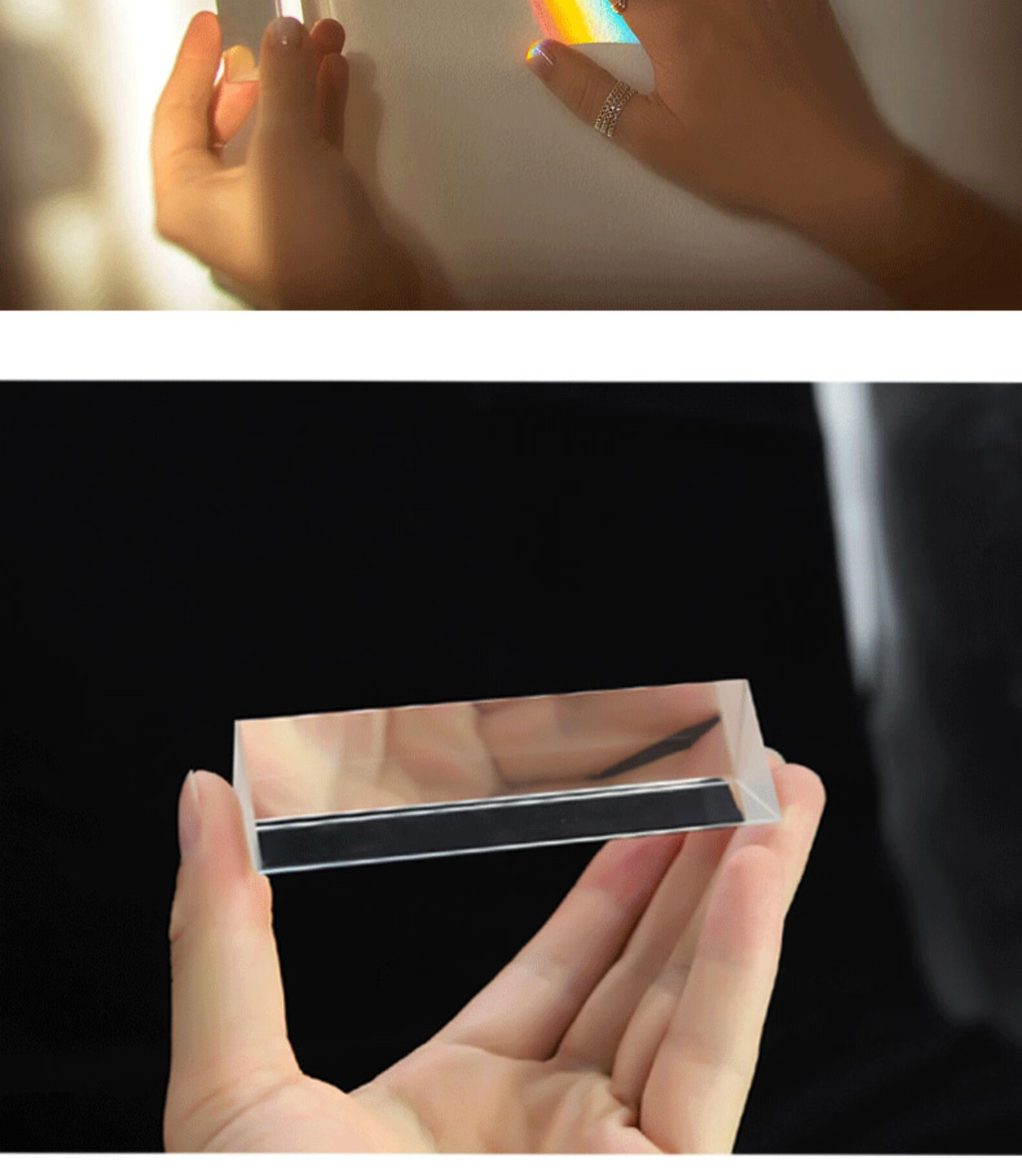 棱镜彩虹拍照摄影道具彩虹学生儿童物理实验器材七色光三角万花筒