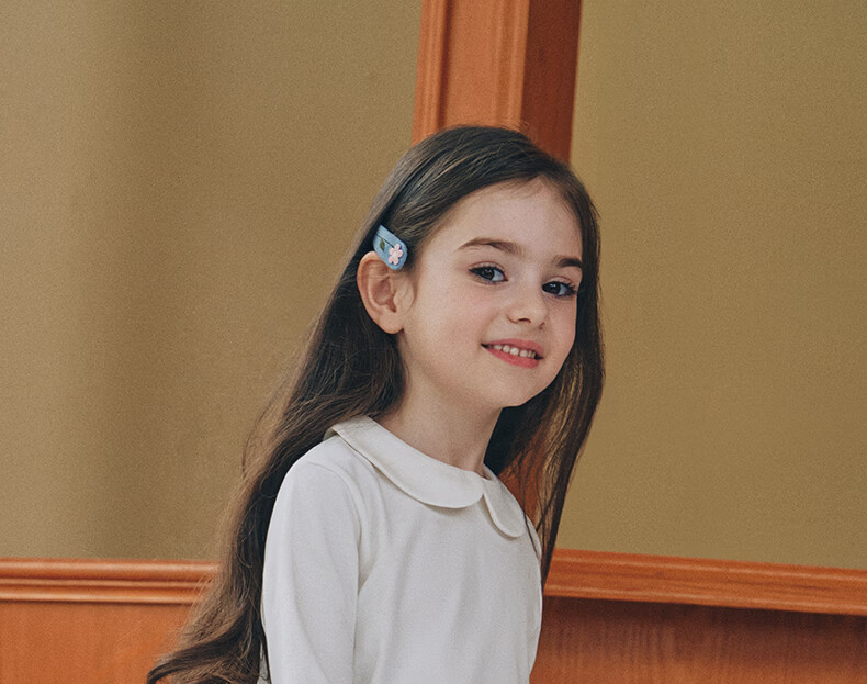 Koala Bibi [Versatile Peter Pan Soft Doll Collar Top] Children's Simple Light Retro Basic Shirt 1