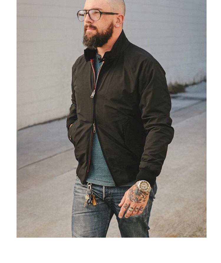 经典复古g9哈灵顿夹克男春秋新款商务通勤茄克衫升级款ykk拉链立领