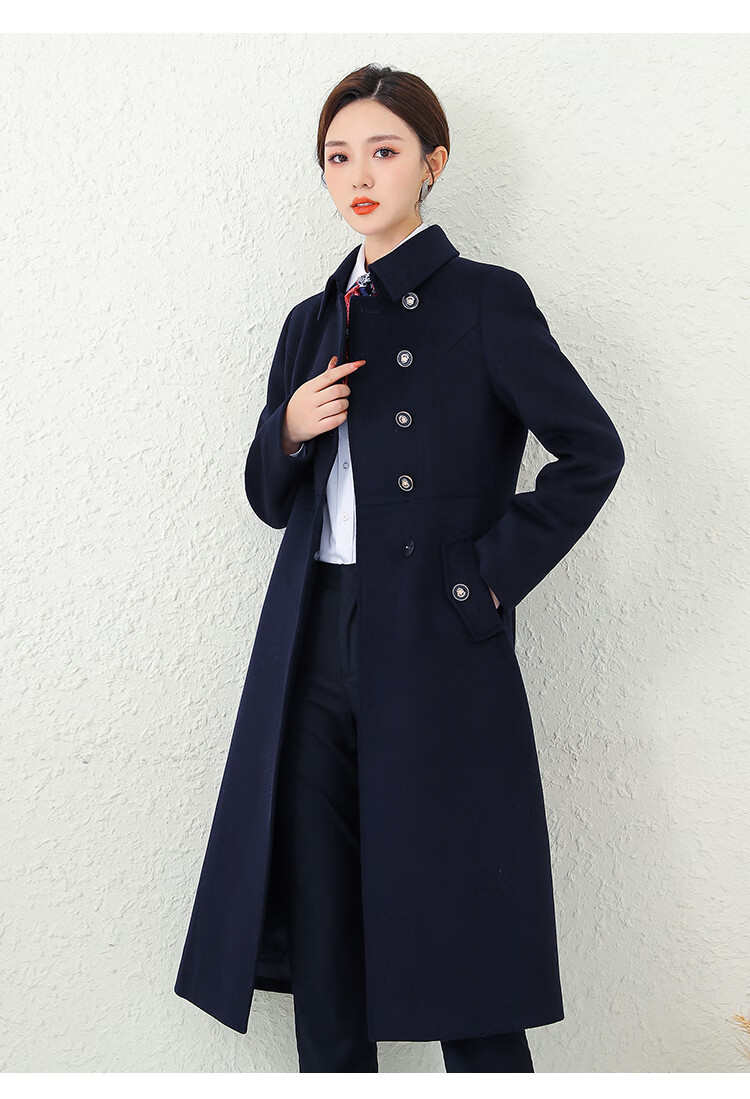 most男女同款职业羊毛毛呢外套中长款工作服售楼部银行4s呢子大衣工装