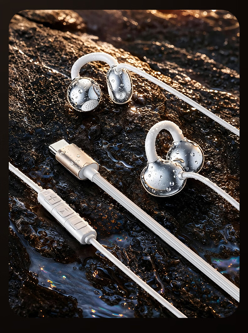 Zhiguozhe 2026 Latest Wired Clip-On Earphone with Computer Microphone 2-in-1 Non-Bone Conduction In-Ear Type-C Dual 3.5mm Round Port Desktop USB Laptop 34