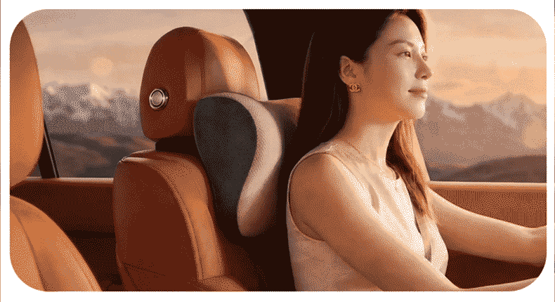 Rice Soup Natural Latex Car Headrest Lumbar Support Neck Pillow Cushion Car Seat Backrest Lumbar Pad 2