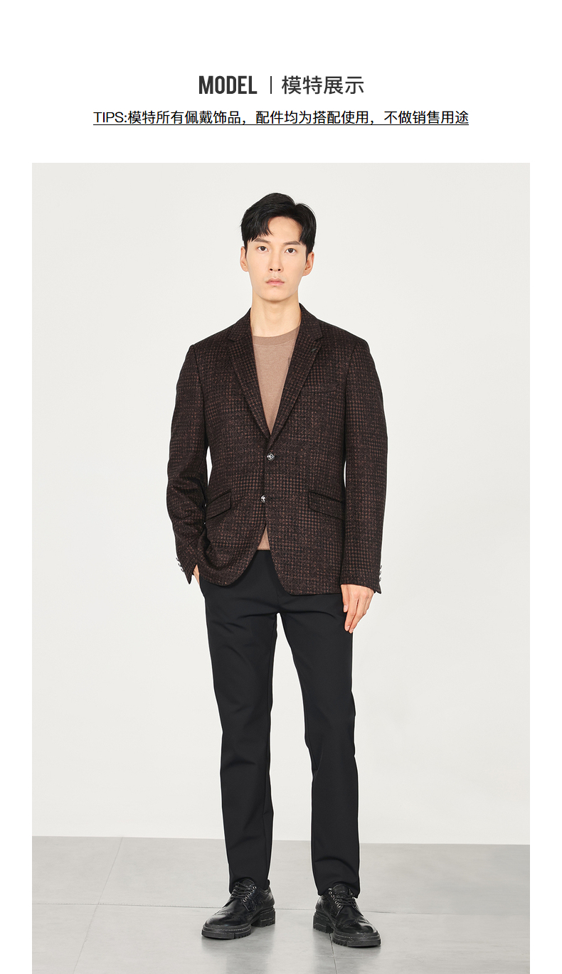 利郎休闲西服外套男修身版秋季时尚含绵羊毛男士单西 青灰色(21qdx823