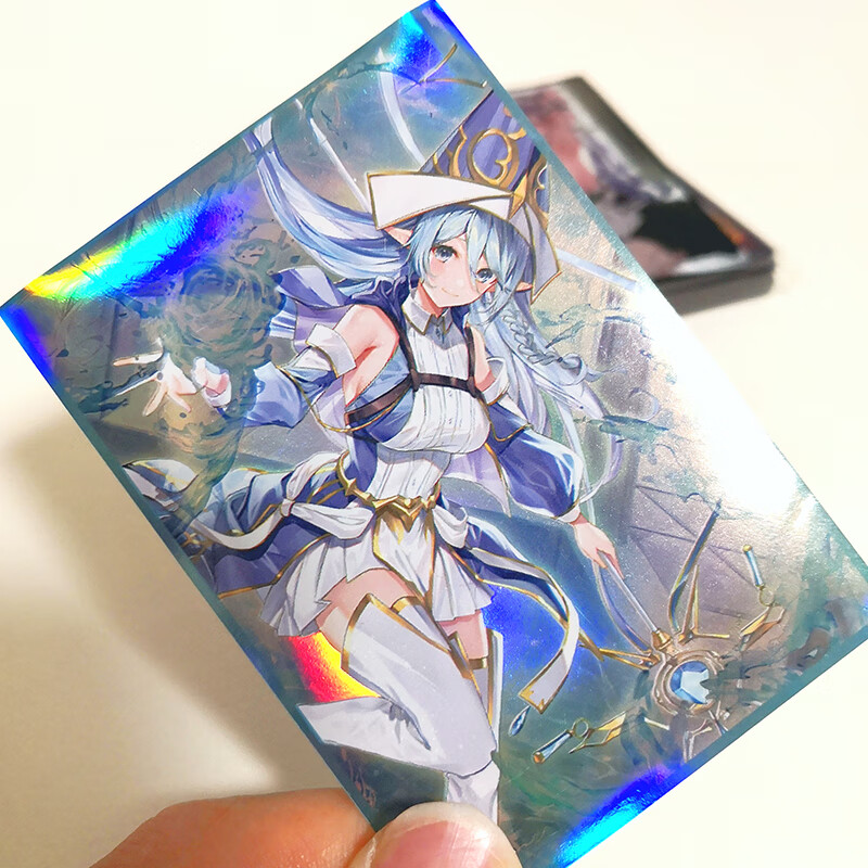 卡套游戏王妹套圣殿的水遣牌套高清卡片保护套官套材质63x90闪套生日