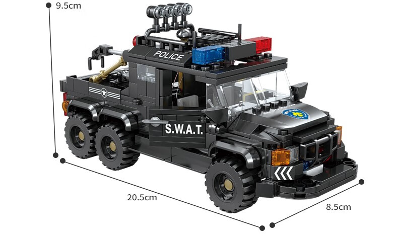 兼容乐高(lego)系列警察军事武装装甲汽车拼装男孩子拼图积木城市儿童