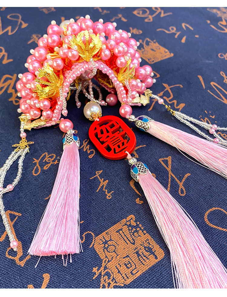 新款凤冠状元帽车挂件diy材料包手工钩针编织手工活送男友升级款红色