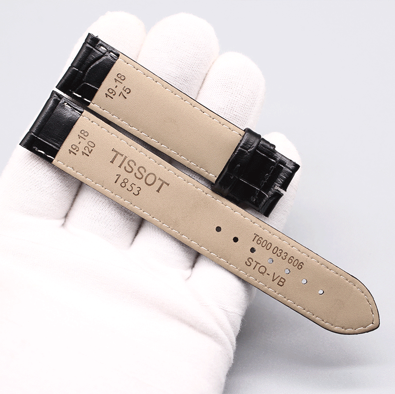 官方旗舰天梭1853原装表带皮带手表1412mm男女t085210a207a卡森真表皮