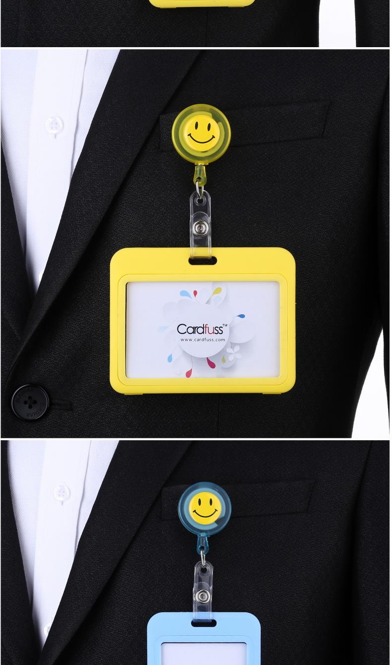 透明翻盖医生护士工牌卡夹扣可伸缩扣门禁卡套胸牌吊牌夹子工作证卡套