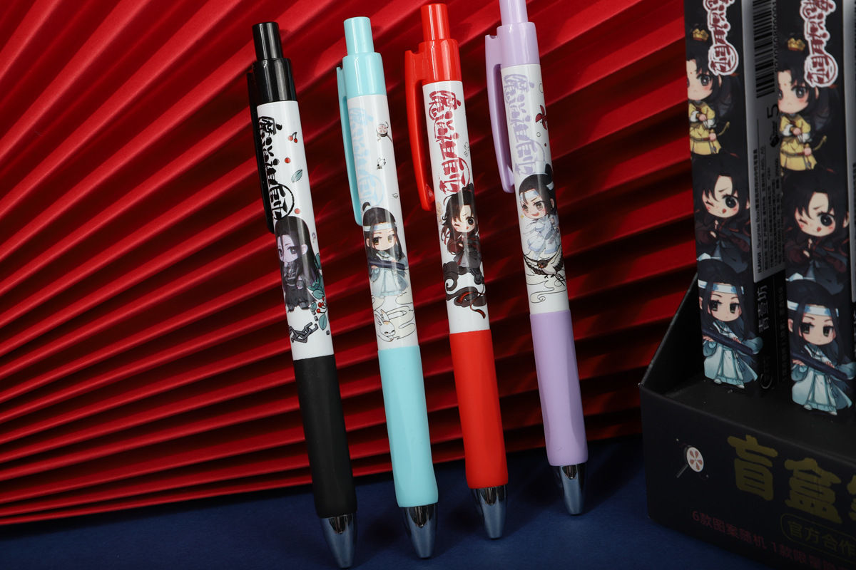 q版盲盒笔动漫高颜值按动笔女生中性笔古风学生签字笔ins q版盲盒笔8