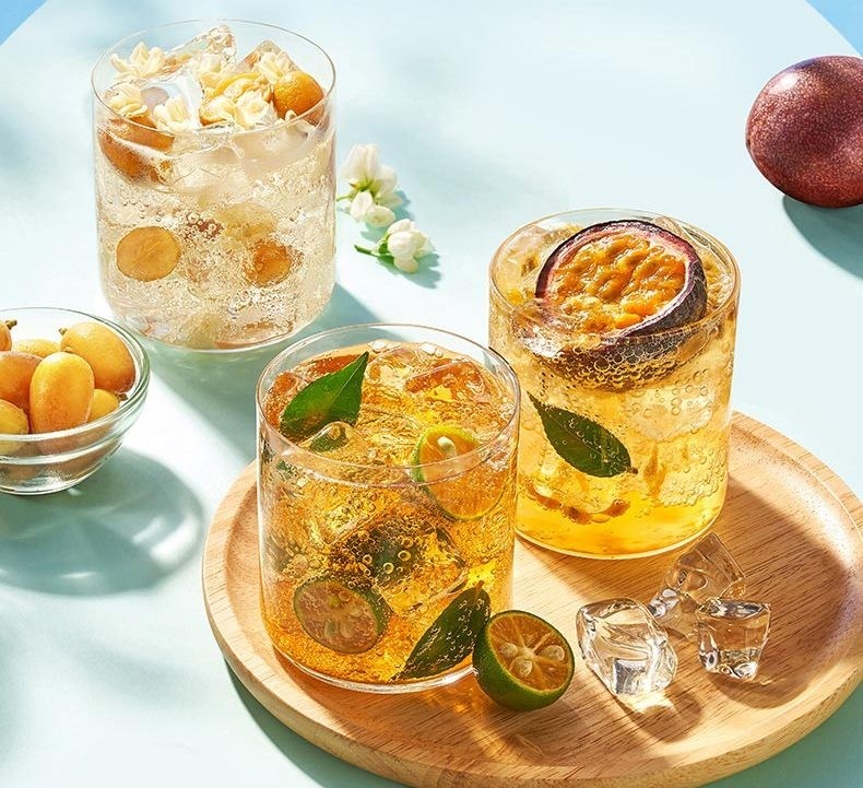 【新品】汽茶黄皮茉莉百香乌龙青柑普洱碳酸饮料气泡水470ml*15整箱