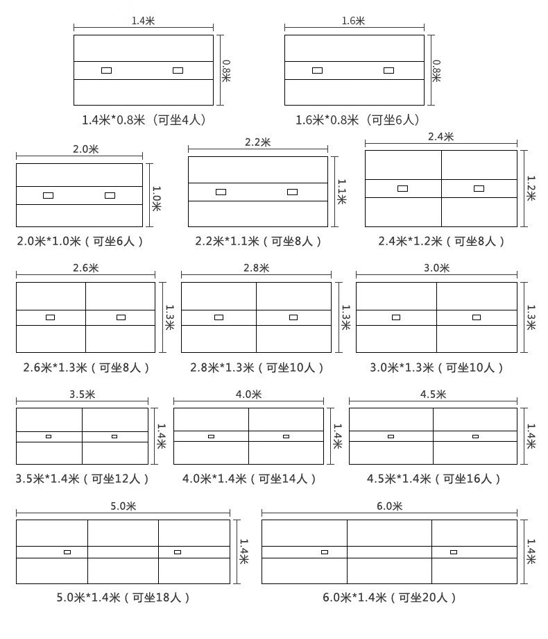 梵烟会议桌长桌现代简约培训桌长条办公桌6人8人10人16人大型会议桌椅