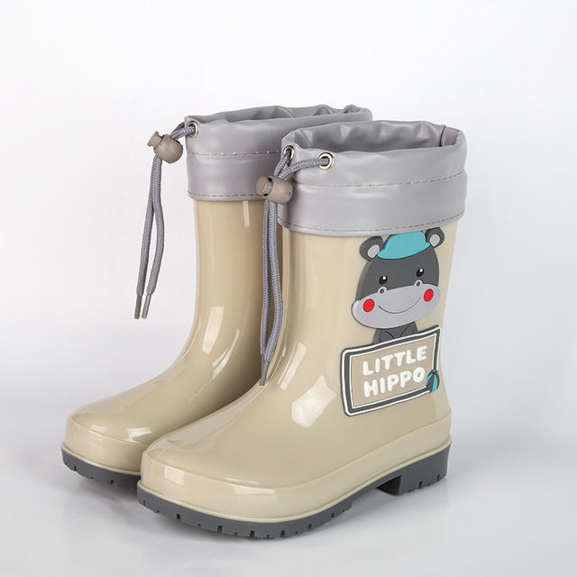 儿童雨鞋男女童防滑雨靴2-8岁小童水鞋轻便柔软学生水靴中筒胶鞋 深蓝