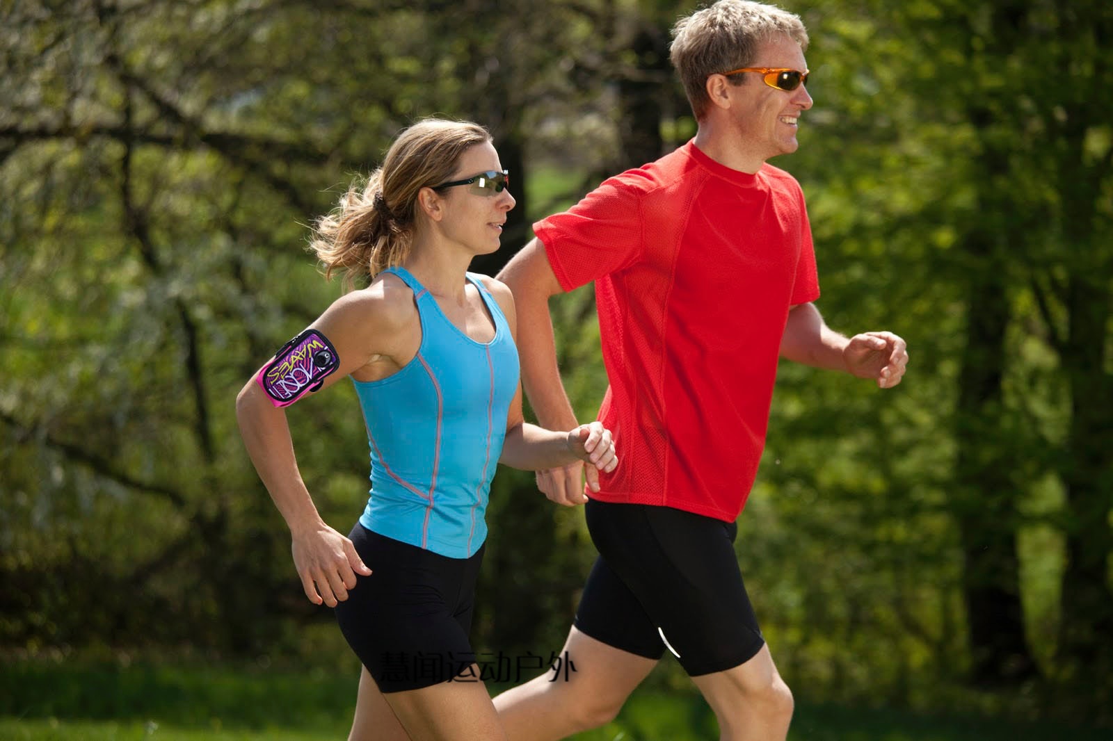 户外运动跑步手臂包手腕包手机臂包臂带臂套男女臂袋 大号英文蓝