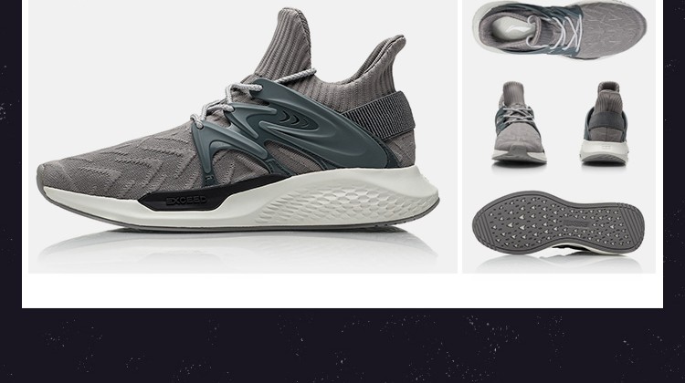 李宁跑步鞋男鞋李宁弧2020新款轻质减震跑步运动鞋arhq079 冰川灰