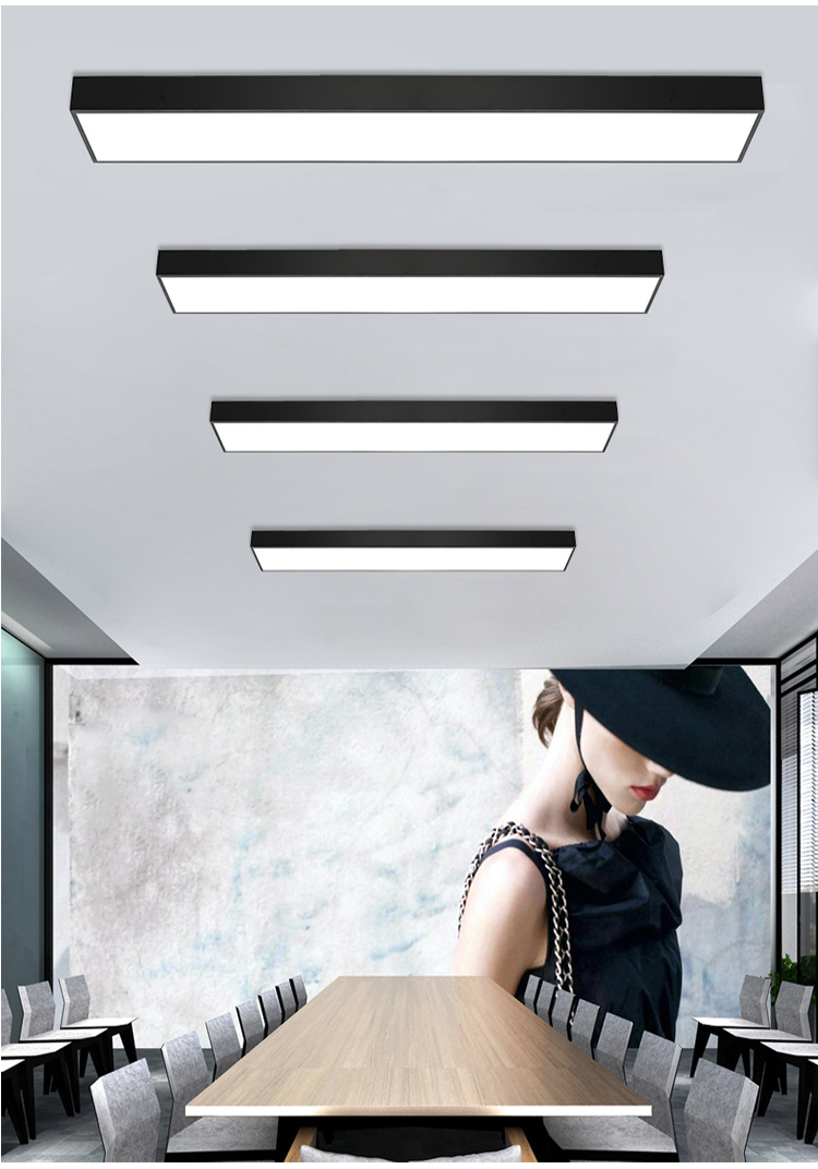 办公照明吊线灯led长条灯直角线条灯教室长条灯方通灯厂家直销白色框