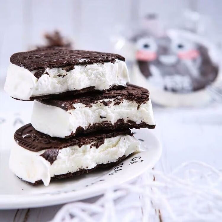 奥夹心香草曲奇味冰淇淋网红雪糕冰棍 奥卡龙雪糕【6盒】36个【同片