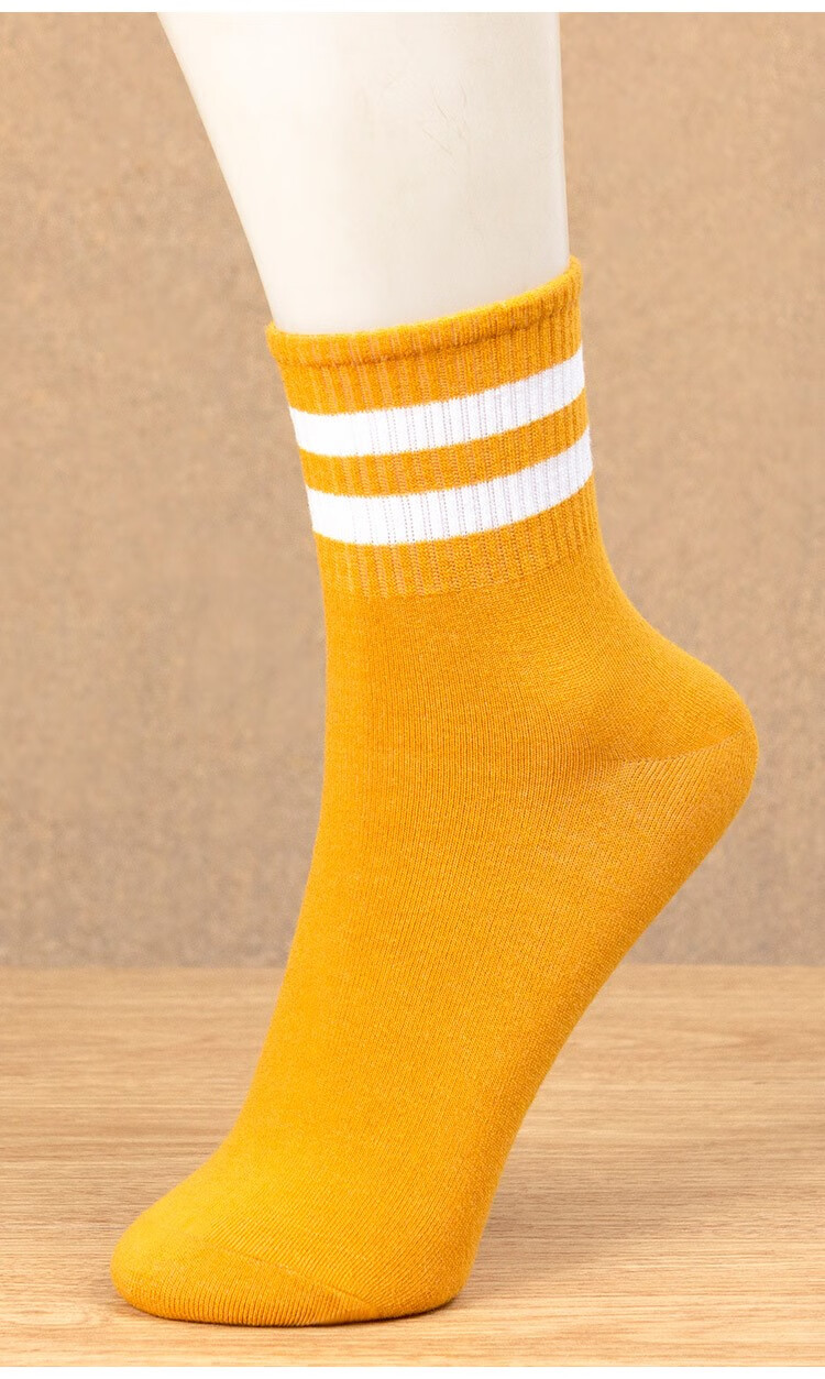 恒源祥女棉袜秋冬女士保暖棉袜女装全棉条纹袜子女式纯棉中厚袜冬天女