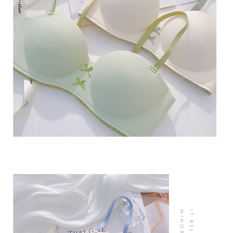 学生半杯内衣女小胸聚拢学生高中少女上托无痕一片式二分之一文胸夏季