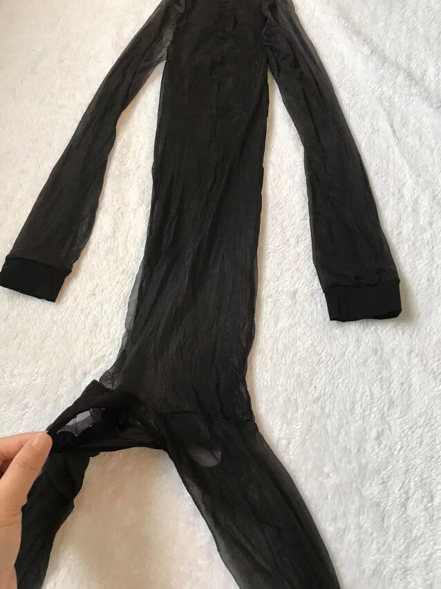 极光系列油亮黑丝连体衣高弹力细腻肤柔软全身连体丝袜 黑色(炎系列)