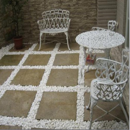 庭院纯白色鹅卵石阳台大白色石头白玉石花盆小白石子雨花石铺路石