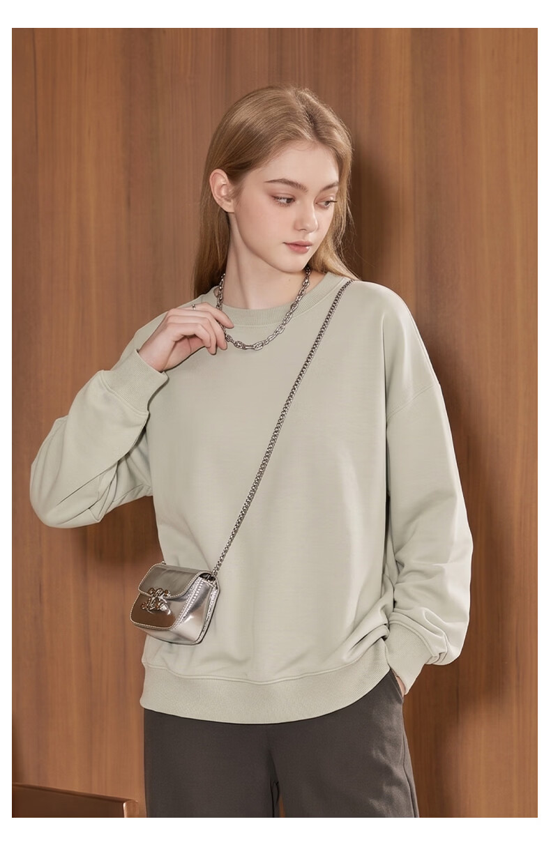 TonLion Women's Sweatshirt Spring and Autumn New Round Neck Pullover Casual Trendy Loose Long Sleeve Top 16