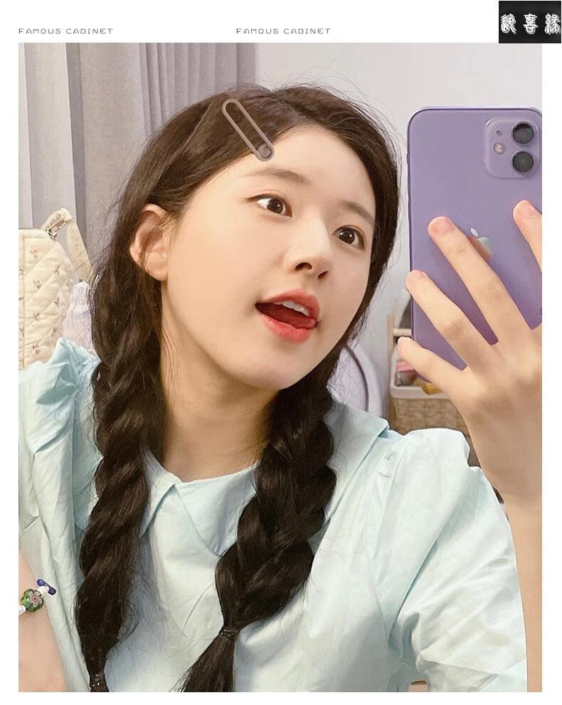 赵露思同款鸭嘴夹侧边糖果色发夹女夏季刘海边夹夏天发卡夹子头饰 咖