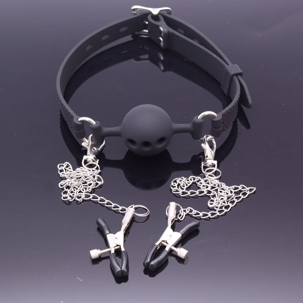 左婷口塞口球 优质口塞 夫妻 带气孔嘴塞 sm性用品 男女床上游戏 大号