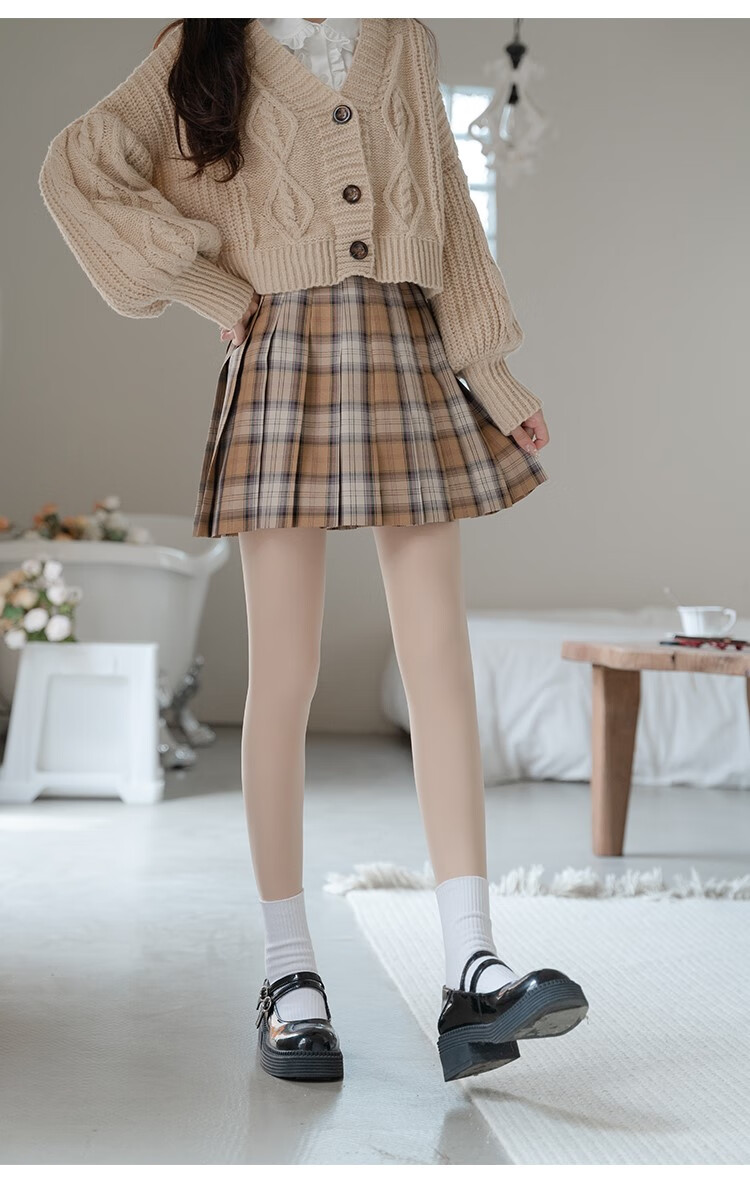 bhkw【啦啦酱jk】秋冬加绒肉色丝袜美肤袜加厚双层光腿神器裸感打底袜